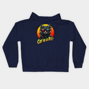 CAT IS A DJ Kids Hoodie